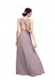 Sleeveless Dark Navy Open Back A-Line V-Neck Wedding Guest Dress Maidstone