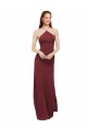 Sleeveless Burgundy Open Back Sheath Halter Neck Formal Dress / Bridesmaid Dress Maidstone