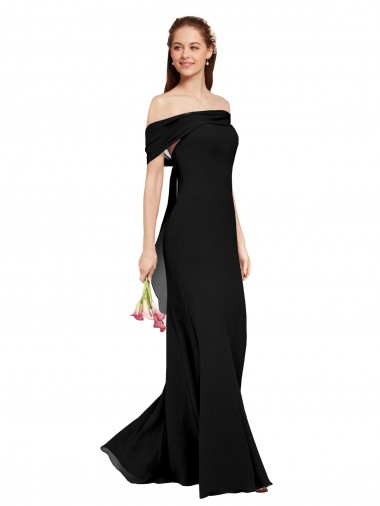 Sleeveless Black Mermaid Off the Shoulder Prom Dress / Bridesmaid Dress Maidstone