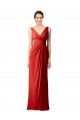 Sleeveless Red V-Back Sheath V-Neck Bridesmaid Dress Maidstone