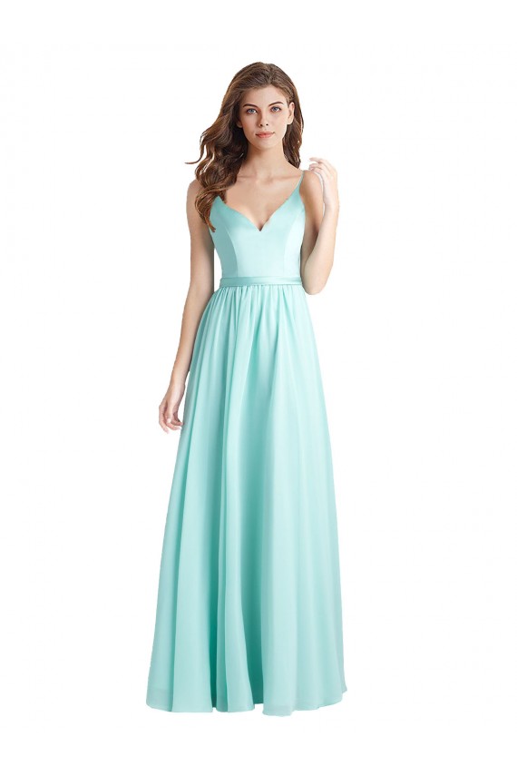 Sleeveless Waterfall V-Back A-Line V-Neck Bridesmaid Dress Maidstone