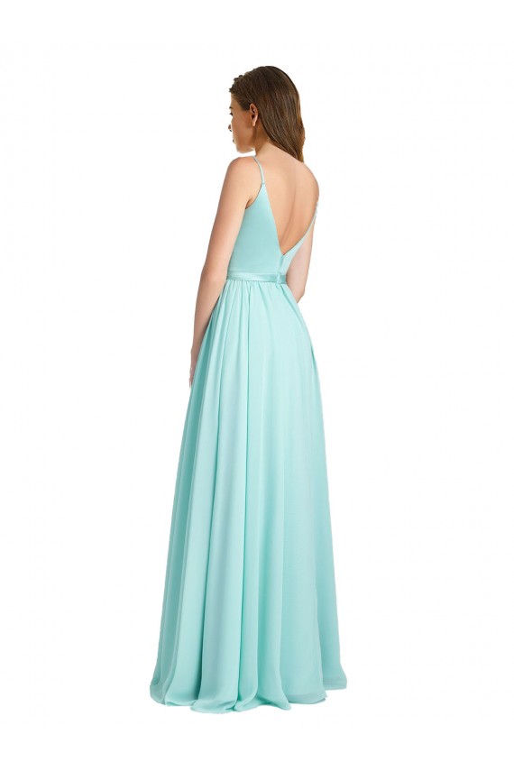 Sleeveless Waterfall V-Back A-Line V-Neck Bridesmaid Dress Maidstone