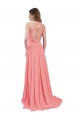 Sleeveless Watermelon Criss Cross Back A-Line Halter Neck Bridesmaid Dress / Evening Dress Maidstone
