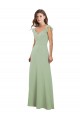 Cap Sleeves Smoke Green Low Back A-Line Sweetheart Bridesmaid Dress / Formal Dress Maidstone