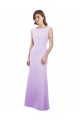 Cap Sleeves Lilac Open Back Column Round Neck Bridesmaid Dress Maidstone