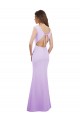 Cap Sleeves Lilac Open Back Column Round Neck Bridesmaid Dress Maidstone