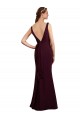 Sleeveless Burgundy Gold Low Back Mermaid V-Neck Bridesmaid Dress Maidstone