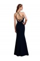 Sleeveless Dark Navy Criss Cross Open Back Mermaid Halter Neck Bridesmaid Dress Maidstone