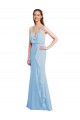 Sleeveless Light Sky Blue Low Back Mermaid Spaghetti Straps Bridesmaid Dress Maidstone