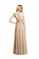 Sleeveless Champagne Criss Cross Open Back A-Line Spaghetti Straps Bridesmaid Dress Maidstone