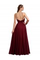 Sleeveless Burgundy Open Back A-Line Spaghetti Straps Bridesmaid Dress / Evening Dress Maidstone