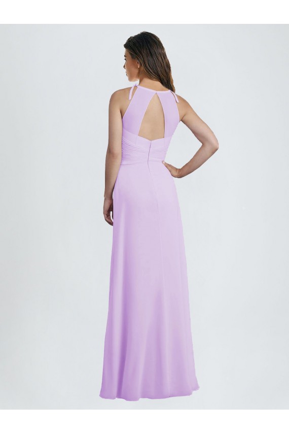 Sleeveless Lilac Keyhole Back A-Line Halter Neck Bridesmaid Dress / Formal Dress Maidstone