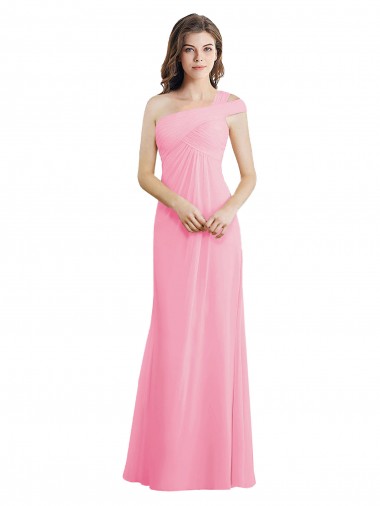 Sleeveless Barely Pink A-Line One Shoulder Bridesmaid Dress Maidstone