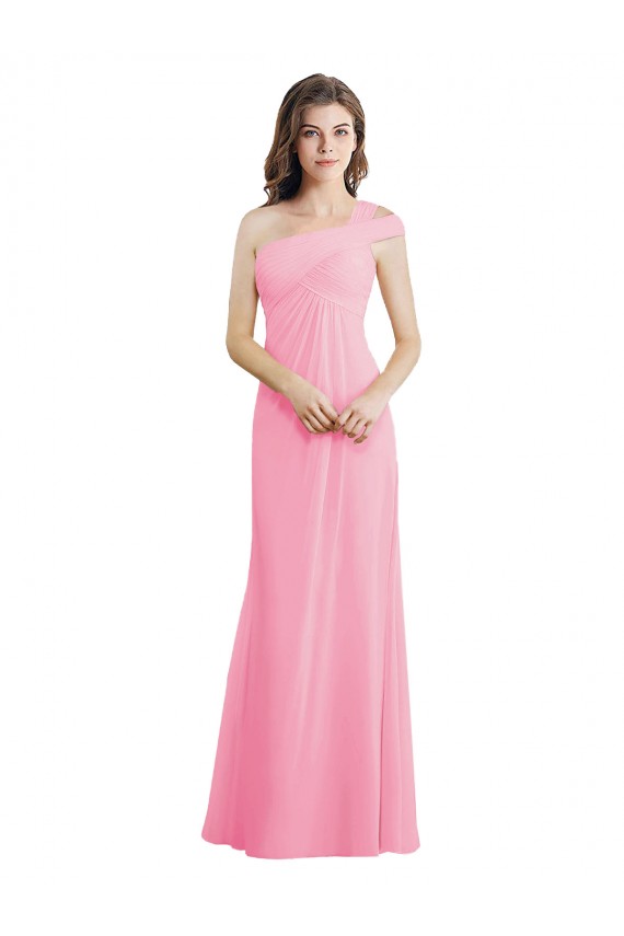 Sleeveless Barely Pink A-Line One Shoulder Bridesmaid Dress Maidstone