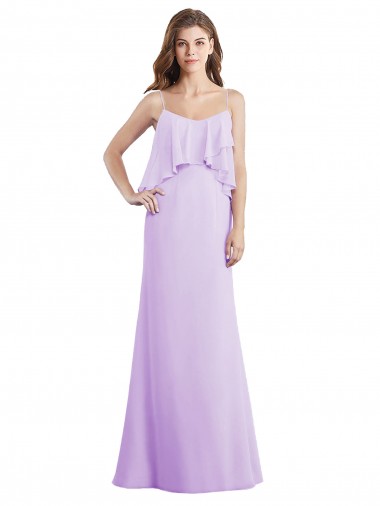 Sleeveless Lilac Low Back A-Line Spaghetti Straps Bridesmaid Dress / Evening Dress Maidstone