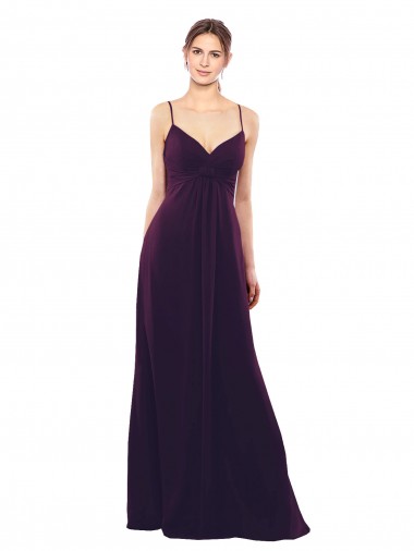 Sleeveless Grape Criss Cross Open Back A-Line Spaghetti Straps Formal Dress / Bridesmaid Dress Maidstone