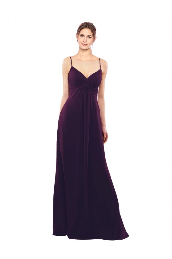 Sleeveless Grape Criss Cross Open Back A-Line Spaghetti Straps Formal Dress / Bridesmaid Dress Maidstone