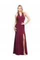 Sleeveless Burgundy Open Back Mermaid Halter Neck Bridesmaid Dress Maidstone