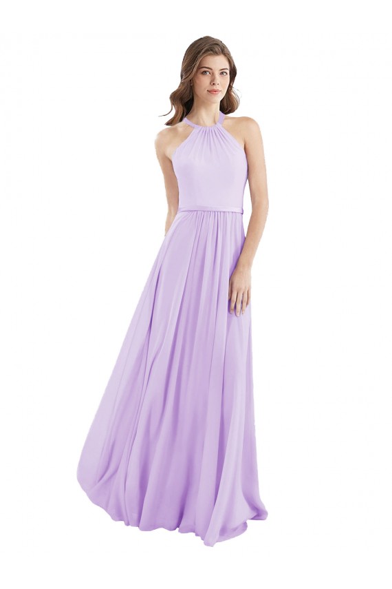 Sleeveless Lilac A-Line Halter Neck Bridesmaid Dress / Evening Dress Maidstone