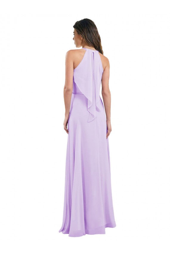 Sleeveless Lilac A-Line Halter Neck Bridesmaid Dress / Evening Dress Maidstone