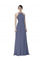 Sleeveless Silver Stone Open Back A-Line Halter Neck Formal Dress / Bridesmaid Dress Maidstone
