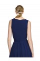 Sleeveless Dark Navy A-Line V-Neck Wedding Party Dress Maidstone
