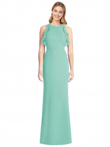 Sleeveless Jade Open Back Mermaid Jewel Neck Bridesmaid Dress Maidstone