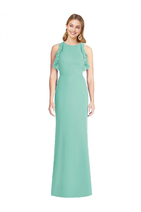 Sleeveless Jade Open Back Mermaid Jewel Neck Bridesmaid Dress Maidstone