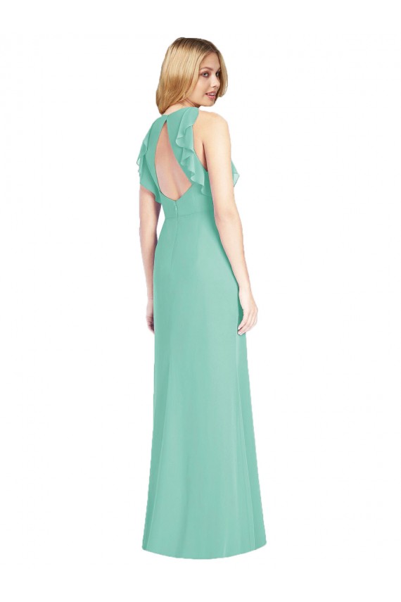 Sleeveless Jade Open Back Mermaid Jewel Neck Bridesmaid Dress Maidstone