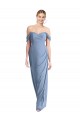 Sleeveless Dusty Blue Low Back Mermaid Off the Shoulder Semi Formal Evening Dress / Bridesmaid Dress Maidstone