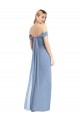 Sleeveless Dusty Blue Low Back Mermaid Off the Shoulder Semi Formal Evening Dress / Bridesmaid Dress Maidstone