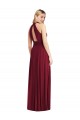 Sleeveless Burgundy Open Back A-Line Halter Neck Semi Formal Evening Dress / Bridesmaid Dress Maidstone