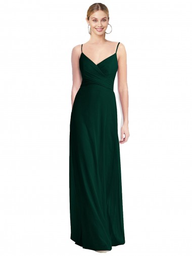 Sleeveless Ever Green Low Back A-Line Spaghetti Straps Bridesmaid Dress Maidstone