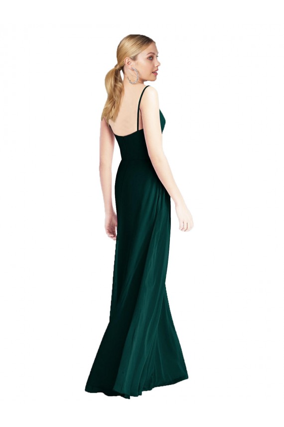 Sleeveless Ever Green Low Back A-Line Spaghetti Straps Bridesmaid Dress Maidstone