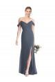 Sleeveless Silver Stone Low Back Trumpet Off the Shoulder Bridesmaid Dress Maidstone