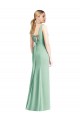 Sleeveless Mint Green Tie Back Trumpet V-Neck Bridesmaid Dress Maidstone