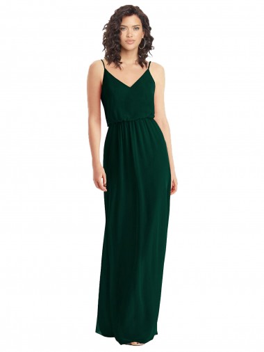 Sleeveless Ever Green Low Back A-Line V-Neck Semi Formal Evening Dress / Bridesmaid Dress Maidstone