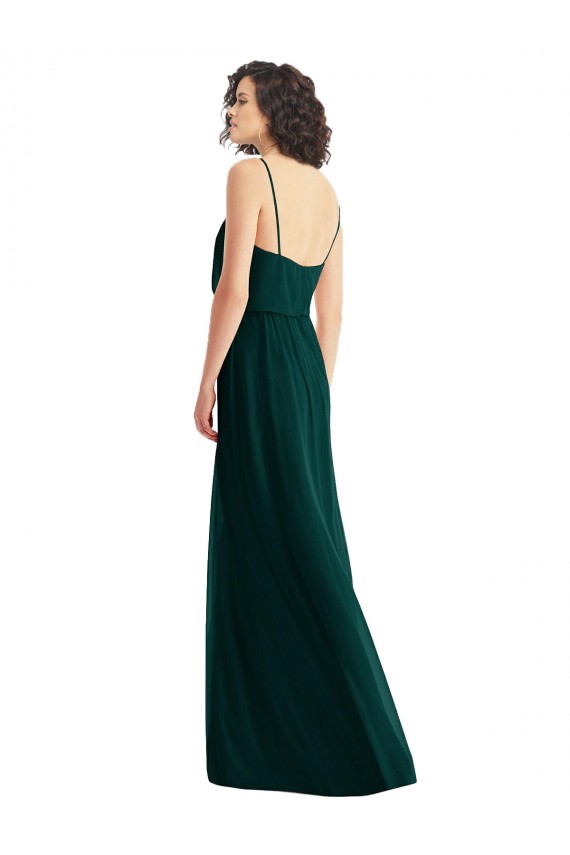 Sleeveless Ever Green Low Back A-Line V-Neck Semi Formal Evening Dress / Bridesmaid Dress Maidstone