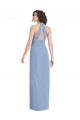 Sleeveless Dusty Blue Open Back Trumpet Halter Neck Formal Evening Gown / Bridesmaid Dress Maidstone
