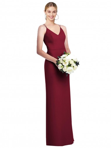 Sleeveless Burgundy A-Line V-Neck Formal Dress / Bridesmaid Dress Maidstone