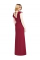 Ruffle Sleeves Burgundy Tie Back Mermaid V-Neck Bridesmaid Dress Maidstone