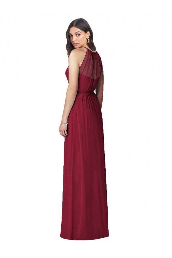 Sleeveless Burgundy Trumpet Halter Neck Bridesmaid Dress Maidstone