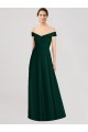 Sleeveless Ever Green A-Line Off the Shoulder Formal Dress / Bridesmaid Dress Maidstone