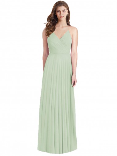Cold Shoulder Sage Trumpet Spaghetti Straps Semi Formal Evening Dress / Bridesmaid Dress Maidstone