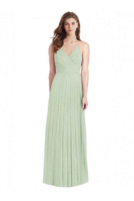 Cold Shoulder Sage Trumpet Spaghetti Straps Semi Formal Evening Dress / Bridesmaid Dress Maidstone