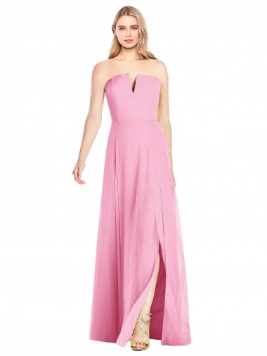 Sleeveless Hot Pink Trumpet V-Neck Semi Formal Evening Dress / Bridesmaid Dress Maidstone