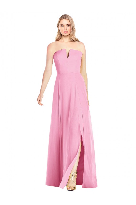 Sleeveless Hot Pink Trumpet V-Neck Semi Formal Evening Dress / Bridesmaid Dress Maidstone