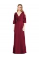 Bell Sleeves Burgundy V-Back Trumpet V-Neck Formal Dress / Bridesmaid Dress Maidstone