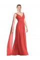 Sleeveless Firecracker Low Back A-Line V-Neck Bridesmaid Dress Maidstone