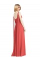 Sleeveless Firecracker Low Back A-Line V-Neck Bridesmaid Dress Maidstone